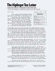 KIPLINGER'S TAX LETTER magazine subscription