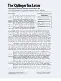 KIPLINGER'S TAX LETTER magazine subscription